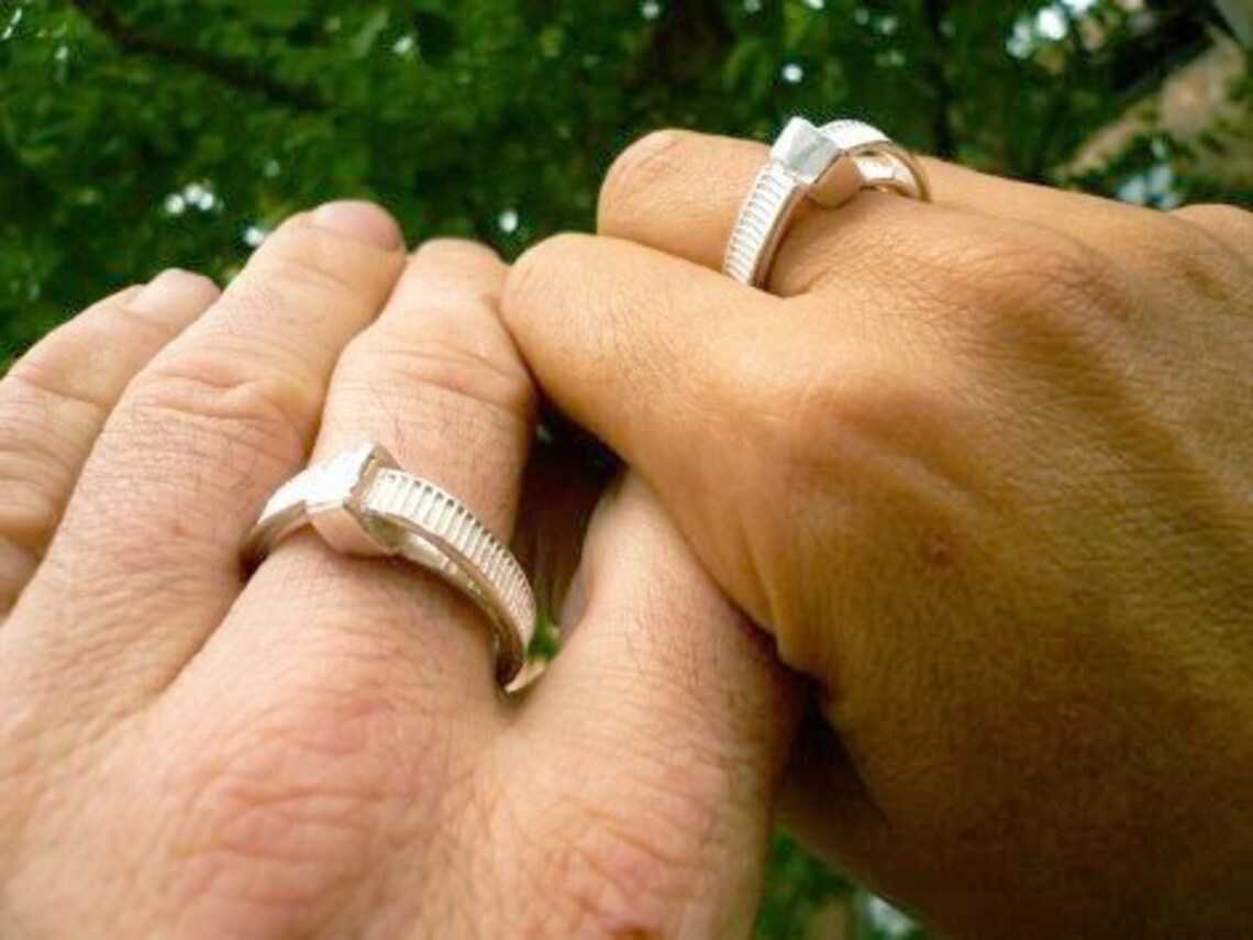 Zip Tie Wedding Rings Etsy