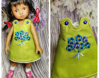 Dress for doll Boneka, dress for Dianna Effner doll, dress for 10 inch doll, doll dress with embroidery "Bouquet of flowers"