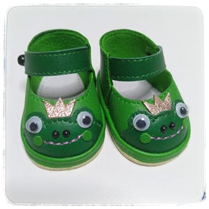 Shoes for MOPPETS Meadow Dolls, natural suede (For Doll Size: 15 inch, 38 cm) &quot;PRINCESS FROG&quot;
