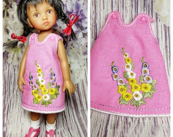 Dress for doll Boneka, dress for Dianna Effner doll, dress for 10 inch doll, doll dress with embroidery "MALLOW"