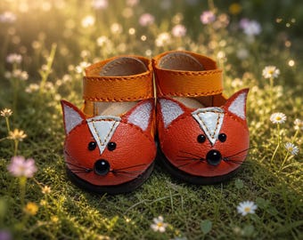 Leather Fox Shoes for Meadow Dolls (15 inch)