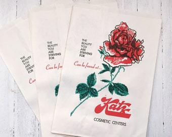 Vintage Paper Bag - Rose - Katz Cosmetics - NOS