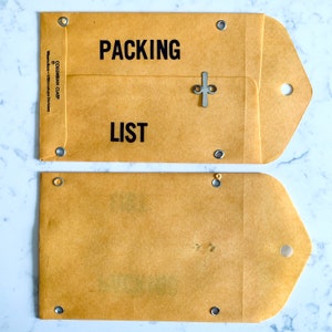 Vintage Packing List Clasp Envelopes Junk Journal NOS Set of 3 image 2
