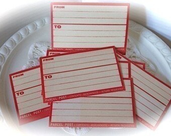 Vintage Dennison Gummed Parcel Post Labels - Set of 10