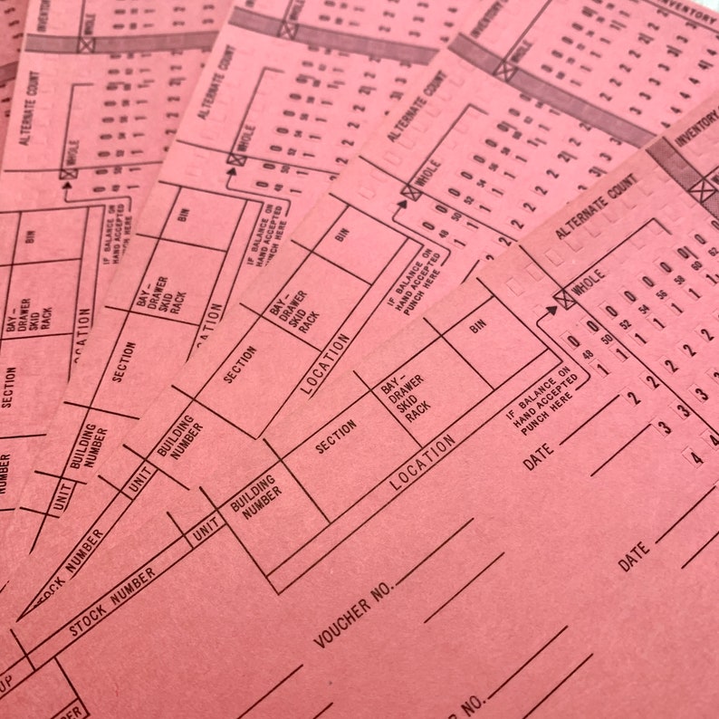 Vintage Computer Punch Card Junk Journal NOS Set of 5 image 2