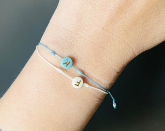 Armband / Wachsband / minimalistisch / puristisch / personalisierbar / Freundschaftsarmband / Smiley / Schrift