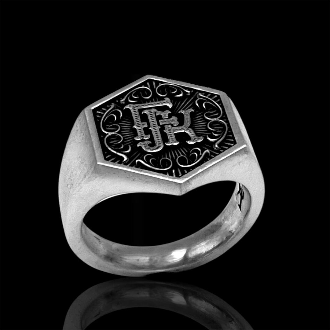 Silver Seel Ringe Silver Seal Ring - Personalized - Engraved Men's Ring - Seal Ring ...