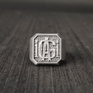 Silver Signet Ring - Personalized - Engraved Men's Ring - Signet Ring - Monogram Ring - Personalized Jewelry - Signet Ring Monogram Jewelry