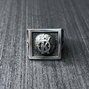 Silver Signet Ring - Personalized - Engraved Men&#39;s Ring - Signet Ring - Monogram Ring - Personalized Jewelry - Signet Ring Monogram Jewelry