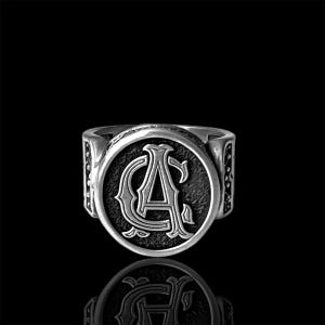 Silver Signet Ring - Personalized - Engraved Men&#39;s Ring - Signet Ring - Monogram Ring - Personalized Jewelry - Signet Ring Monogram Jewelry