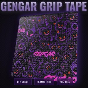 Gengar Anime Gaming Mouse Grip Tape | Universal DIY Un-Cut Sheet | Fits Logitech Razer Zowie Finalmouse etc.