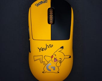 Ratón Logitech G Pro X Superlight 1 / Ratón personalizado para juegos con diseño de Pikachu de Pokémon (anime)