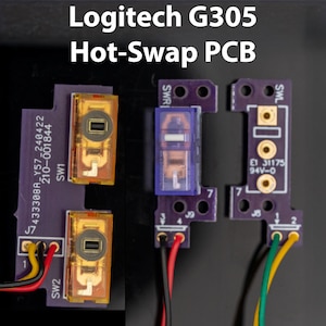 Hot-swap Platine | Logitech G305 - Clicky, Light, Silent Switches einfach ausprobieren! Behebt die Double Click Probleme! Kaufen Sie Upgrade Kits mit Ice v2 Teflon Schlittschuhe!