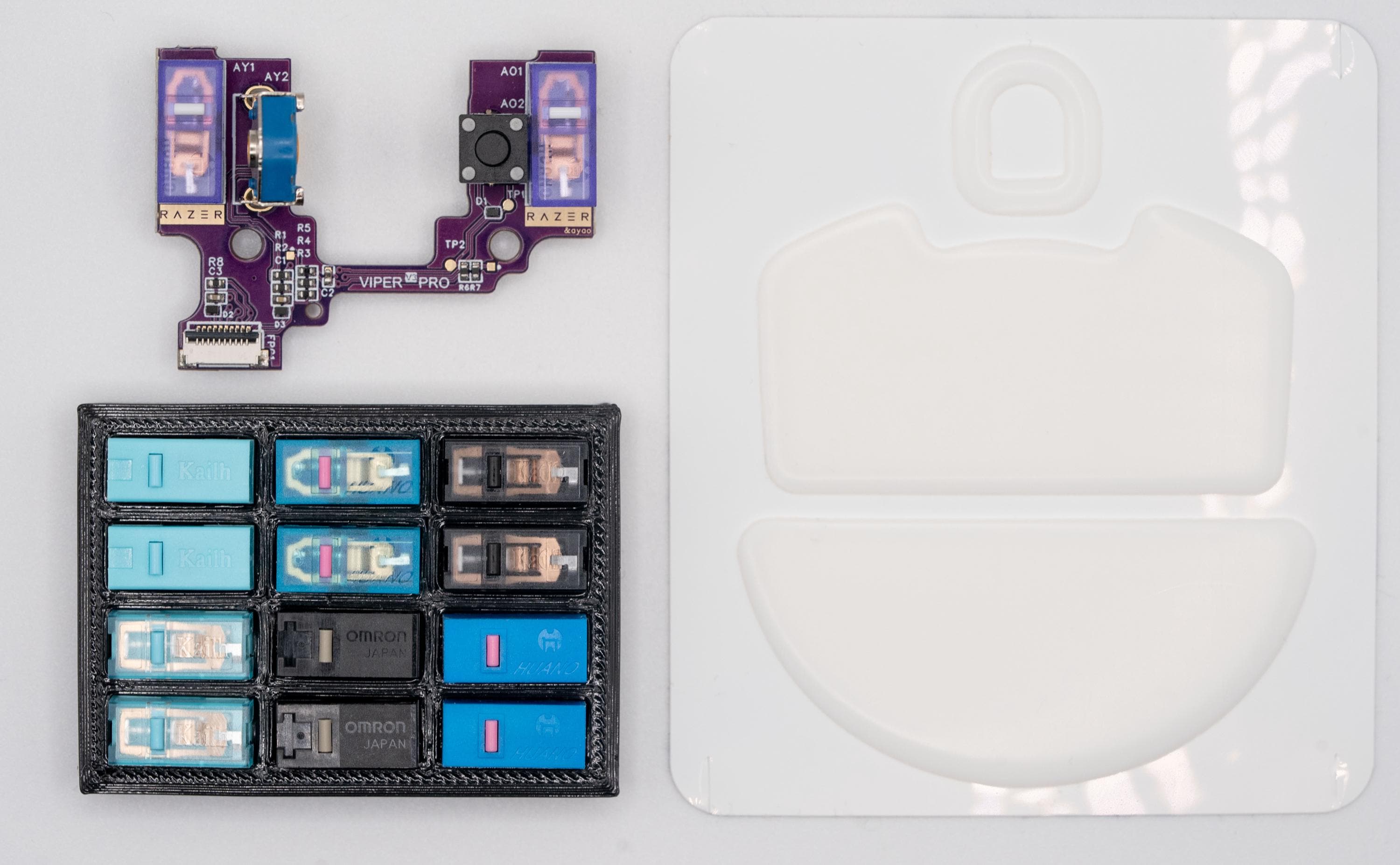 Razer Viper V3 Pro Hot-swap PCB | Upgrade Microswitches & Scroll