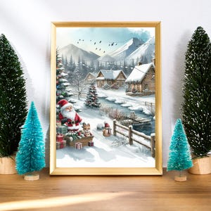Santa Claus in Wonderland | A Magical Journey|Festive Digital Print to Add Magic to Your Christmas |Digital Printing, Downloadable Printing.