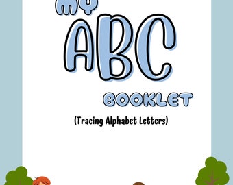 ABC Kids Booklet-Tracing Letters with Coloring Animals