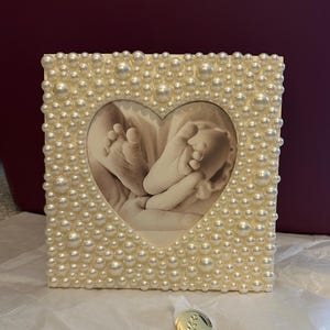 Pearl Heart Photo Frame: Elegant Baby Keepsake Gift
