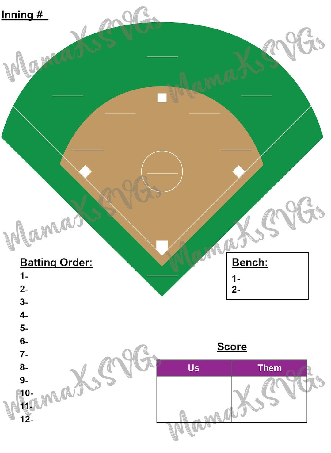 Printable Softball Lineup Sheet for Games PDF JPG Etsy Printable Softball Lineup Sheet for Games PDF JPG Etsy
