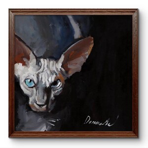 Oeuvre d'art unique de chat empâtement : portrait original pour animal de compagnie