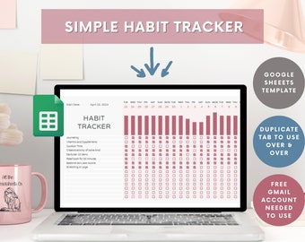 Hoja de cálculo de seguimiento de hábitos, registro de hábitos, plantilla de hojas para realizar un seguimiento de hábitos, lista de verificación de tareas completadas, lista de verificación de hábitos, creación de buenos hábitos