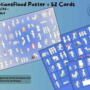 Emotionsflut Poster für Coach, Therapie oder Supervision, Karte Befindlichkeiten, Familienbrett, Beratung, Psychotherapie + 16:9 für TV