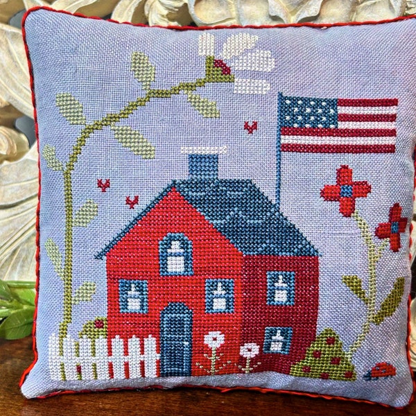Patriotic House Cross Stitch Pattern PDF download
