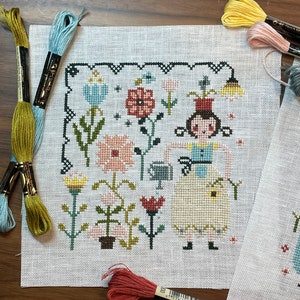 Faye's Fancy Flowers Cross Stitch Pattern PDF