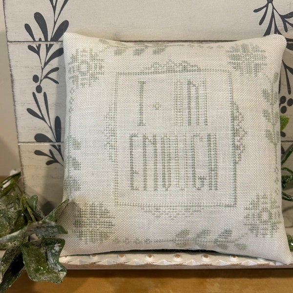 I Am Enough cross stitch pattern PDF Download