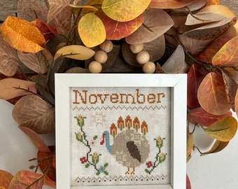 November Cross Stitch pattern PDF download