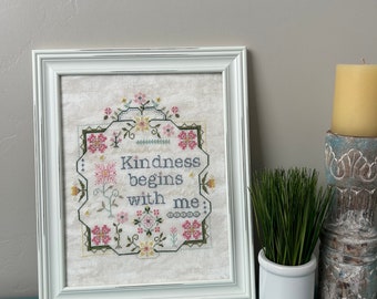 Kindness Begins PDF download cross stitch pattern