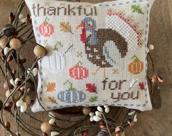 Thankful for You Cross Stitch Pattern PDF