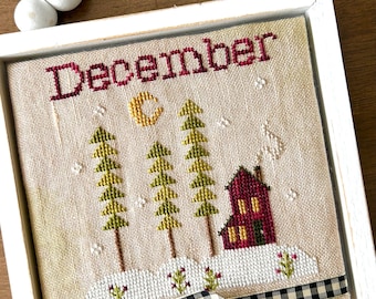 December cross stitch pattern PDF download