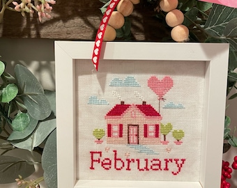 February Cross Stitch Pattern PDF download