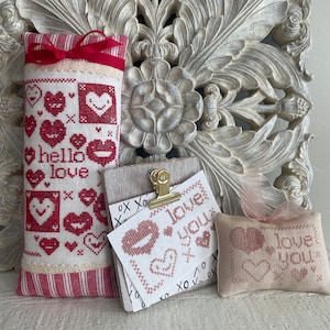 Hello Love Cross Stitch Pattern PDF download