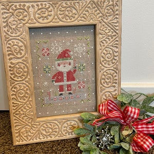 Peppermint Santa Cross Stitch Pattern PDF