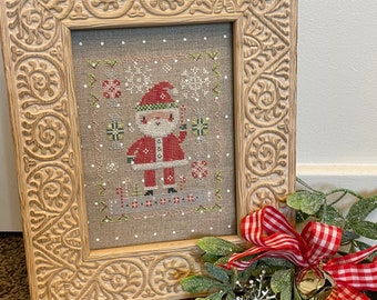 Peppermint Santa Cross Stitch Pattern PDF