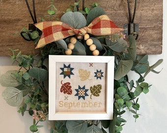 September Cross Stitch Pattern PDF download