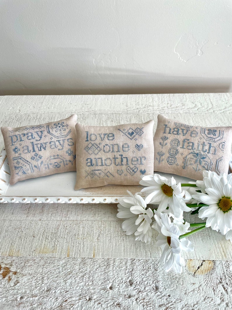 Words To Live By Cross Stitch Pattern set of 3 Download PDF image 1