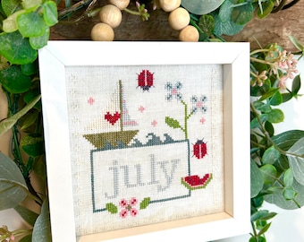 July PDF cross stitch pattern