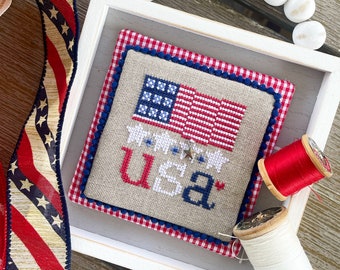 USA cross stitch pattern PDF download