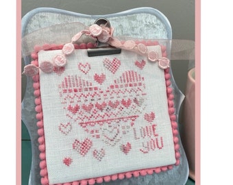 Knitted Heart Cross Stitch Pattern PDF download