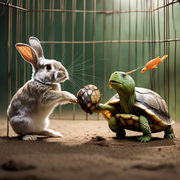 Tortoise & Hare Cage Fight