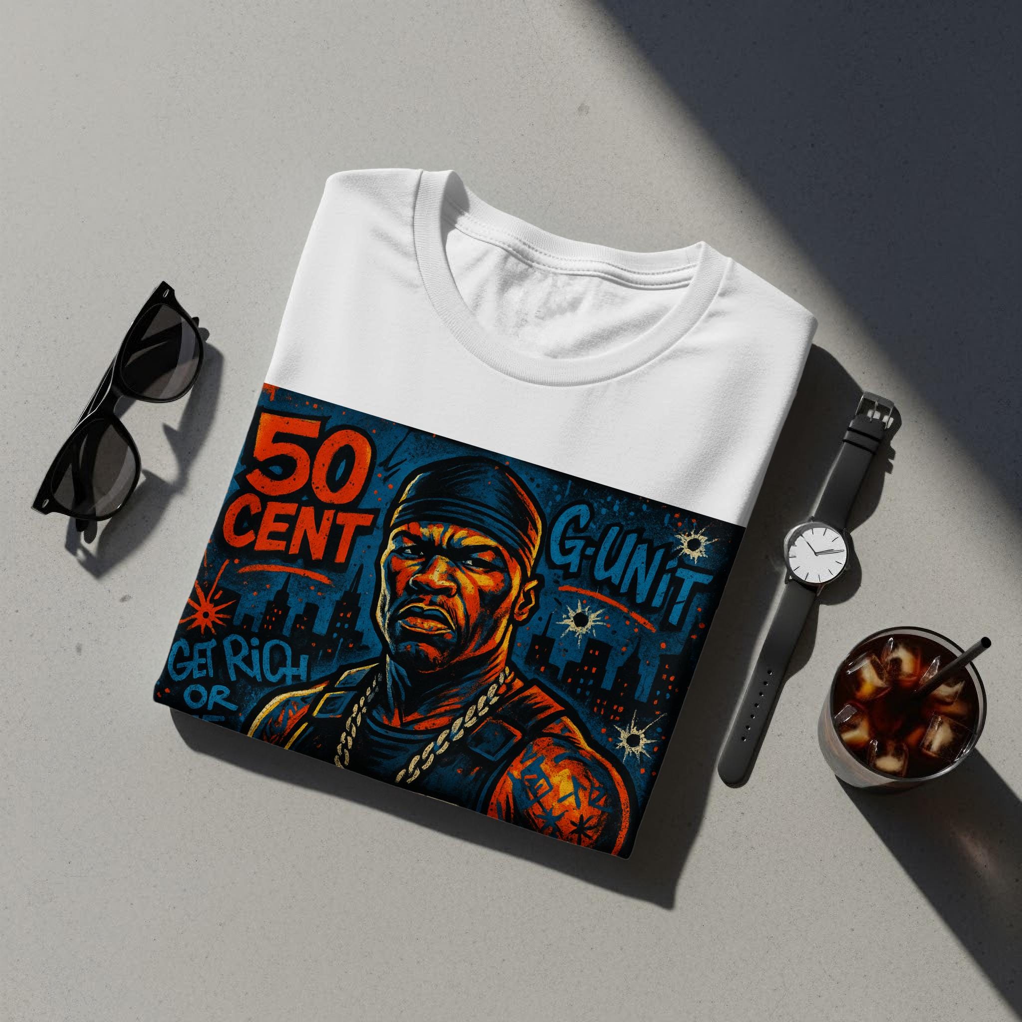 50cent vintage promo tシャツ gunit raptee Y2K 50 Cent Rap Tee G