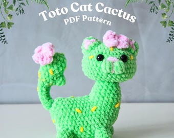 Haakpatroon Toto Cat Cactus: amigurumi-knuffel (pdf-patroon)