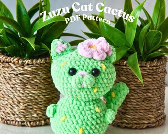 Patroon gehaakt cactuskat: Zuzu Amigurumi Plushie (pdf-patroon)