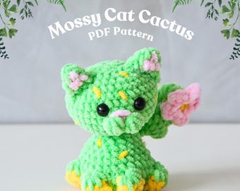 Haakpatroon Mossy Cat Cactus: amigurumi knuffel (pdf-patroon)