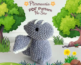 No Sew Pterosauria Crochet Pattern: Amigurumi Dinosaur (PDF Pattern)
