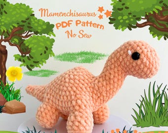 No Sew Mamenchisaurus Crochet Pattern: Amigurumi Dinosaur (PDF Pattern)