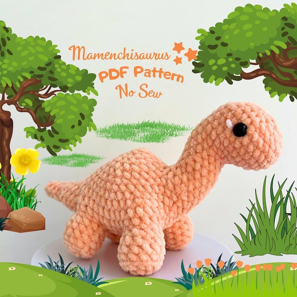 Padrão de crochê de Mamenchisaurus sem costura: Dinossauro Amigurumi (padrão em PDF)