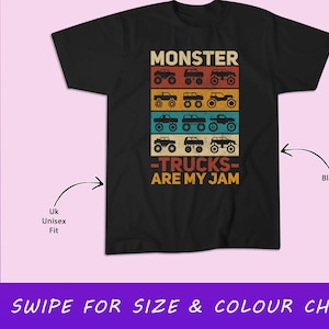 Monster Trucks Are My Jam Men Boys Kids Retro Monster Truck T-Shirt, Sweatshirt, Hoodie, Tote Bag - 10331